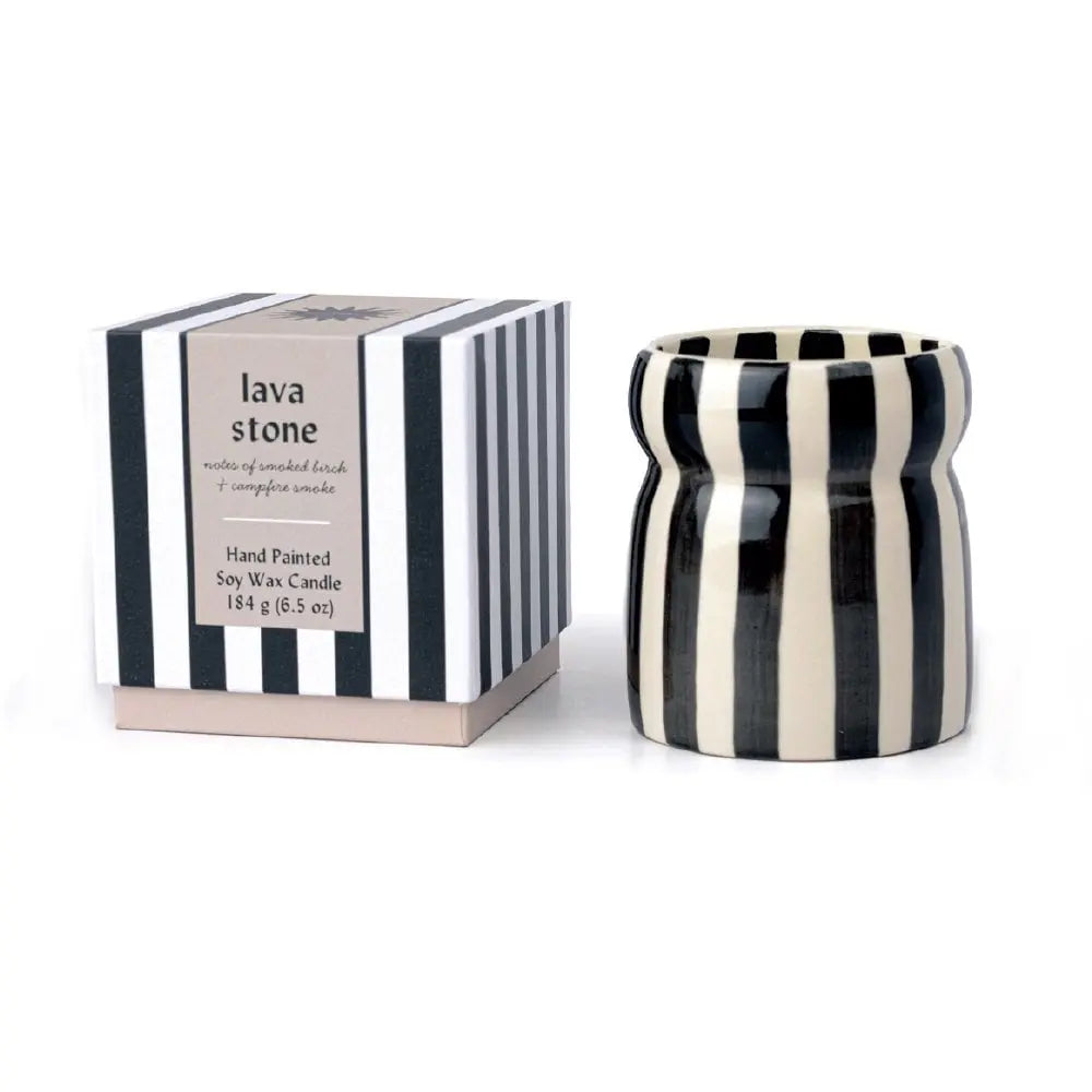 Bougie Cabana - Noire lignée - Pierre de Lave 184gr