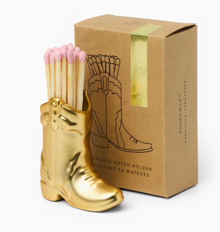 Ceramic match holder - Gold