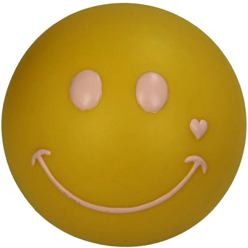 Smiley LED Light Polyresin Yellow 15.5 x 15.5 x 13.5 cm