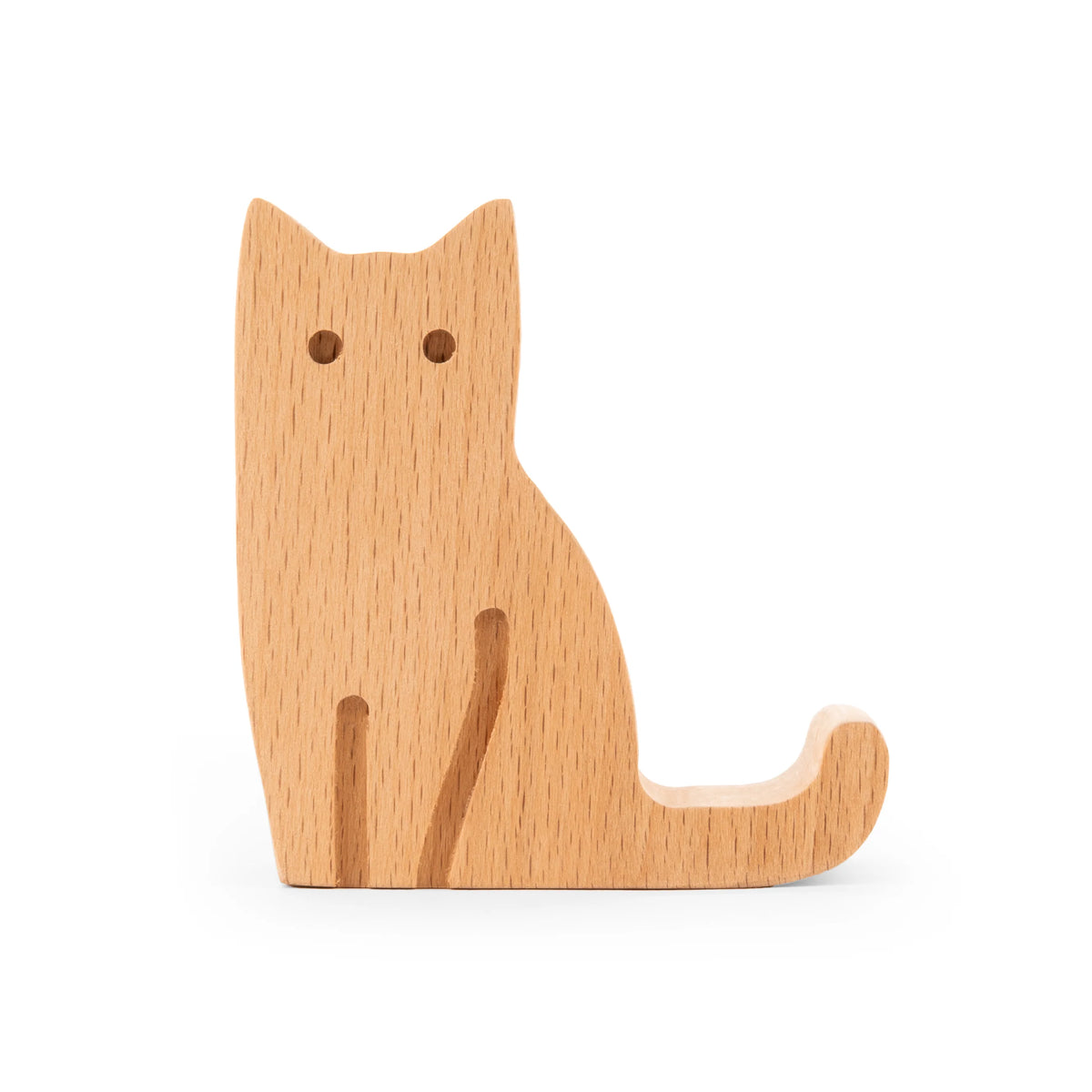 Support pour Téléphone Chat en Bois