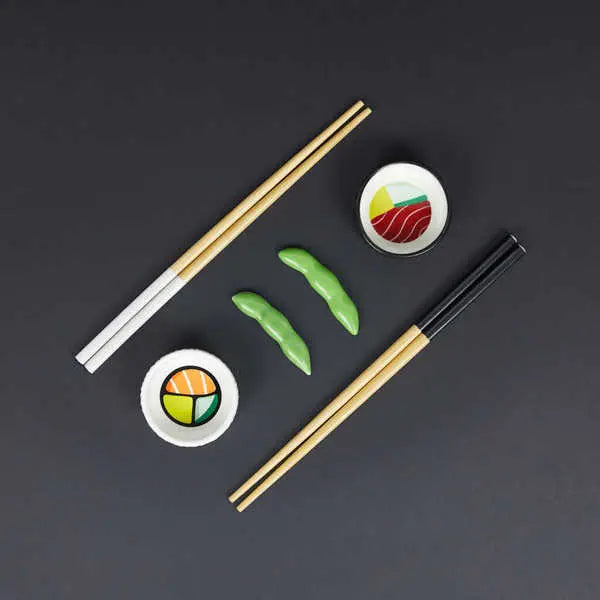 Set à Sushi Oishii noir et blanc