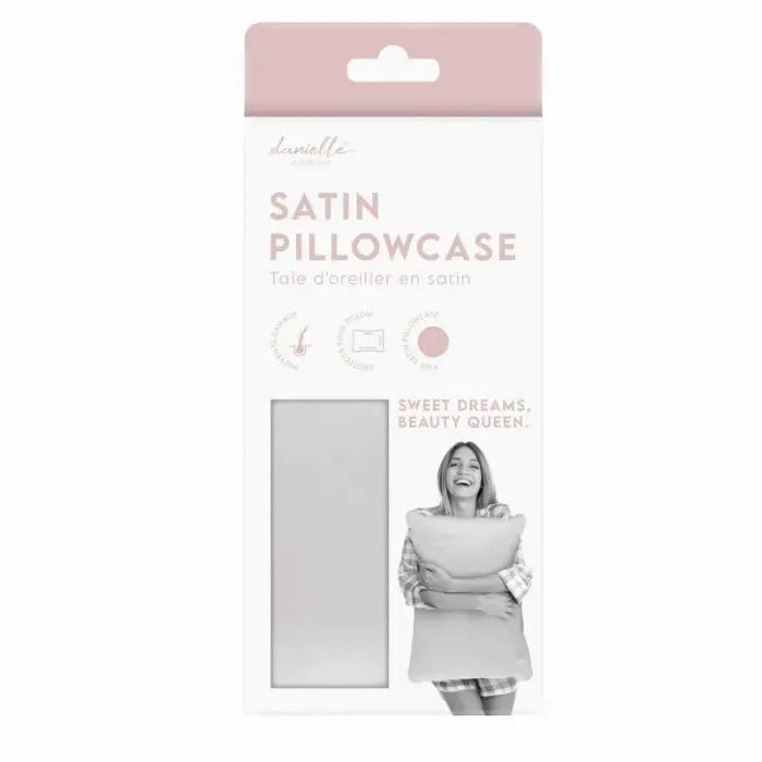 Taie d'oreiller en satin Blanche
