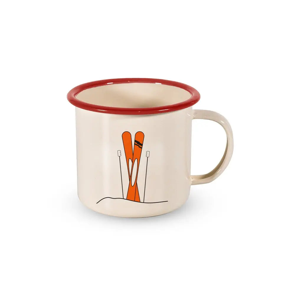 Enamel metal mug - Ski - 350ml