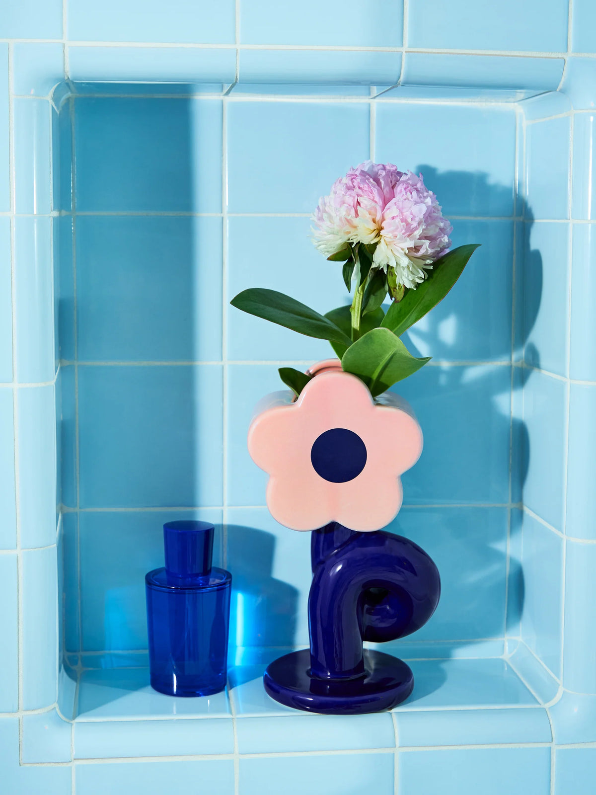 Vase Fleur Loop - Rose et bleu