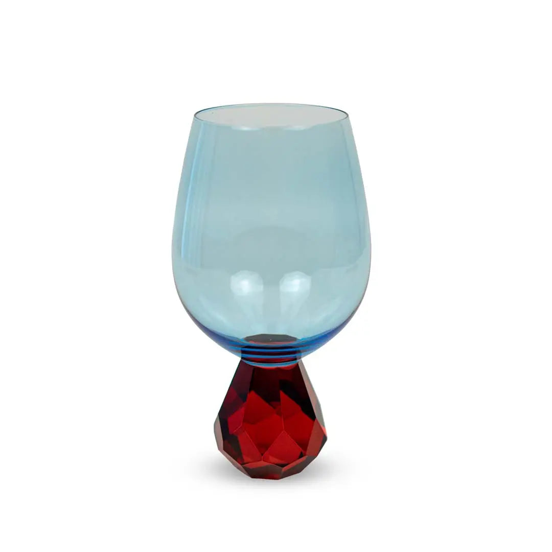Diamond effect cocktail glass - Light blue and red