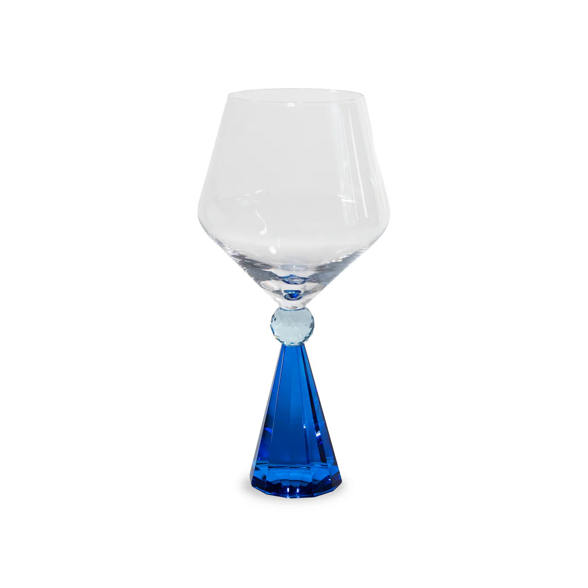 Gin-tonicglas met voetstuk in diamanteffect - Blauw