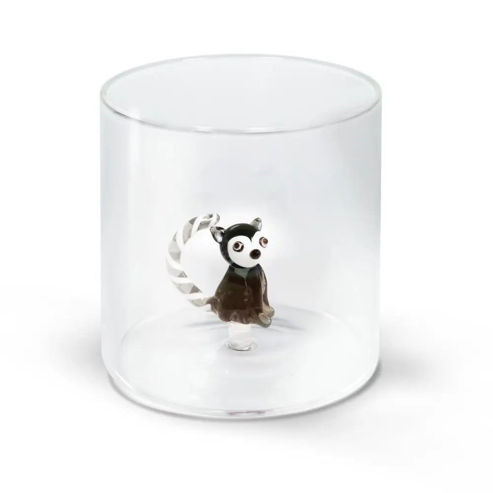Gobelet en Verre Soufflé avec Décor - Lémurien