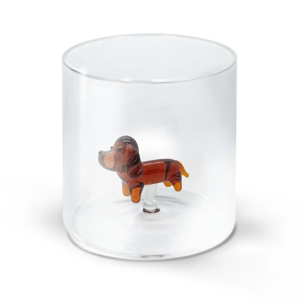 Gobelet en Verre Soufflé avec Décor - Teckel