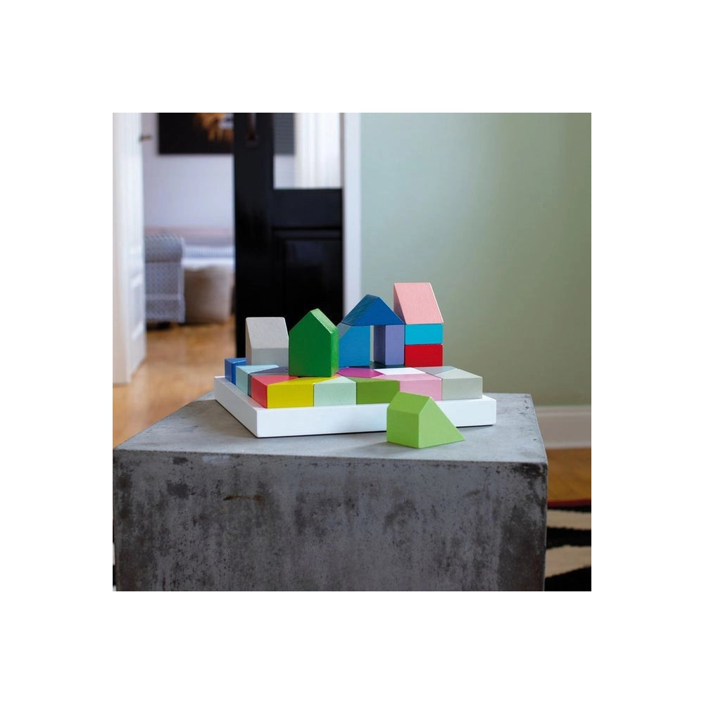 Dertig houten constructiespel