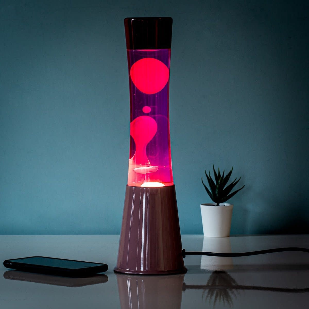 Lampe lave - Rose et Rouge