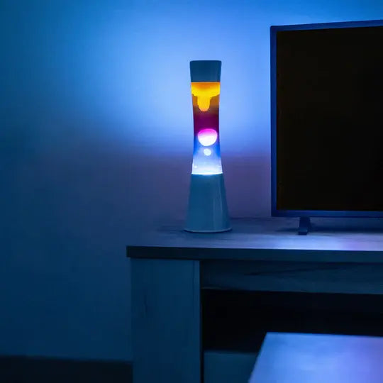 Lampe Lave - Blanche & Dégradé Tricolore
