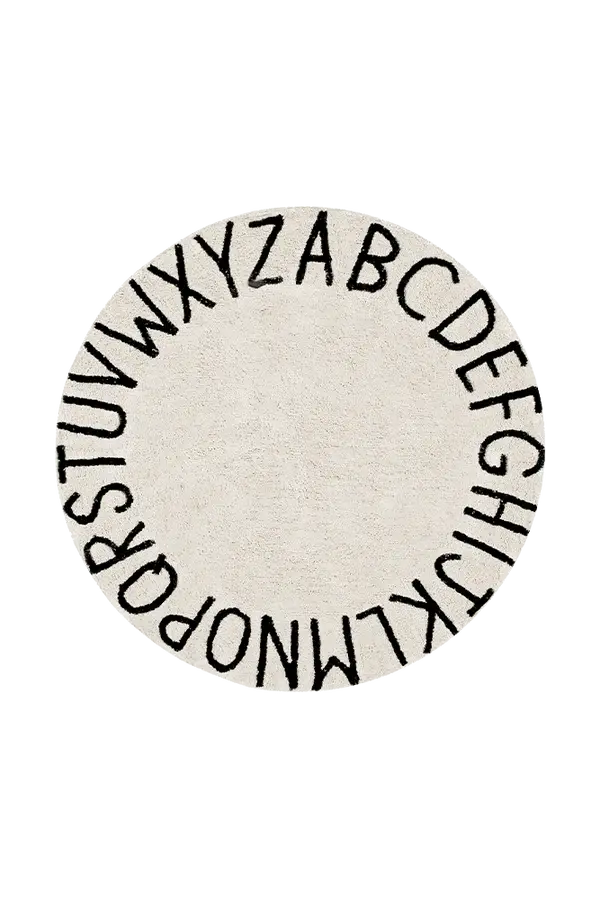 ABC Round Tapijt Zwart