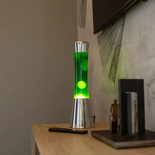 Lampe Lave - Chrome & Vert