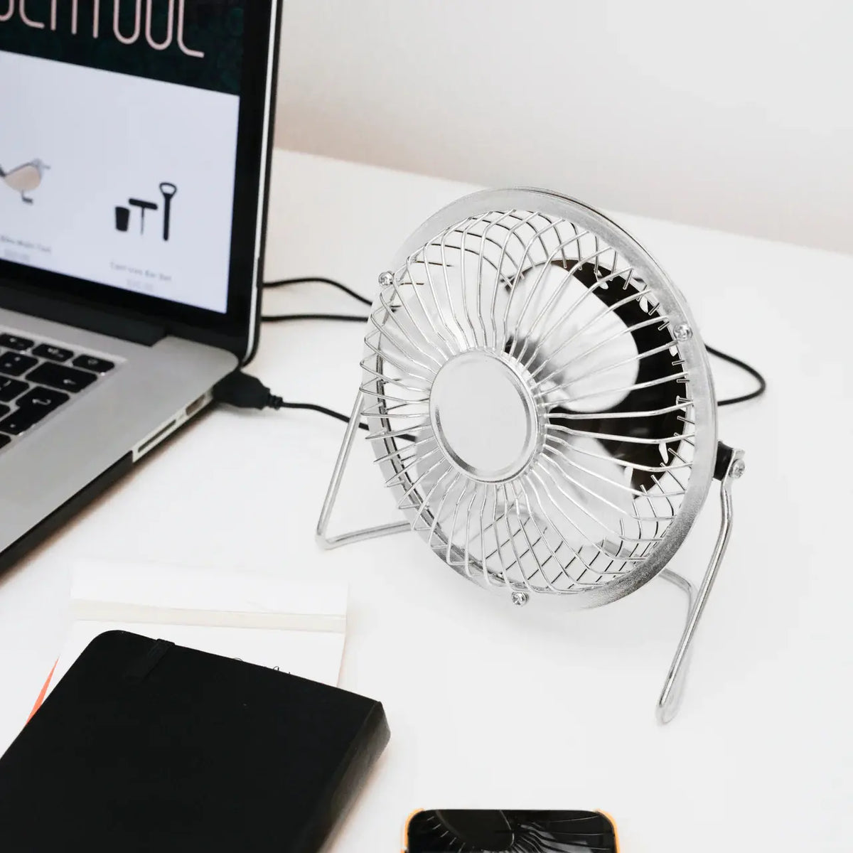 USB Desk Fan Silver