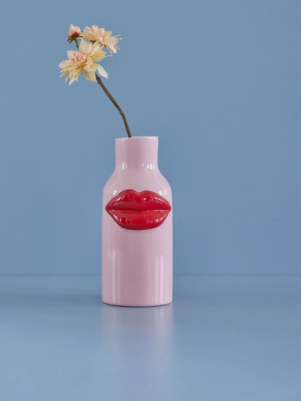 Ceramic vase with Lips in Red  Large