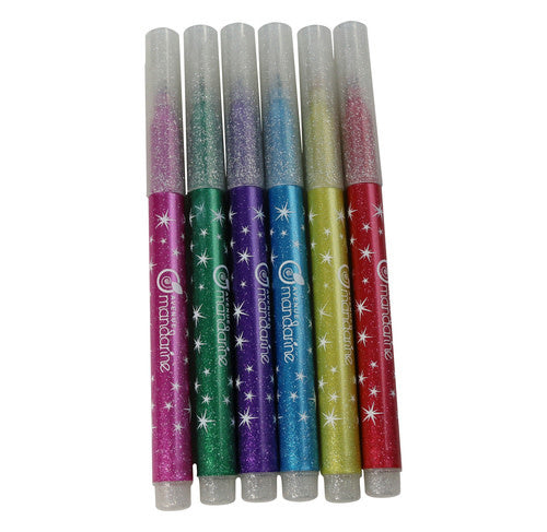 Set van 6 glitter markers